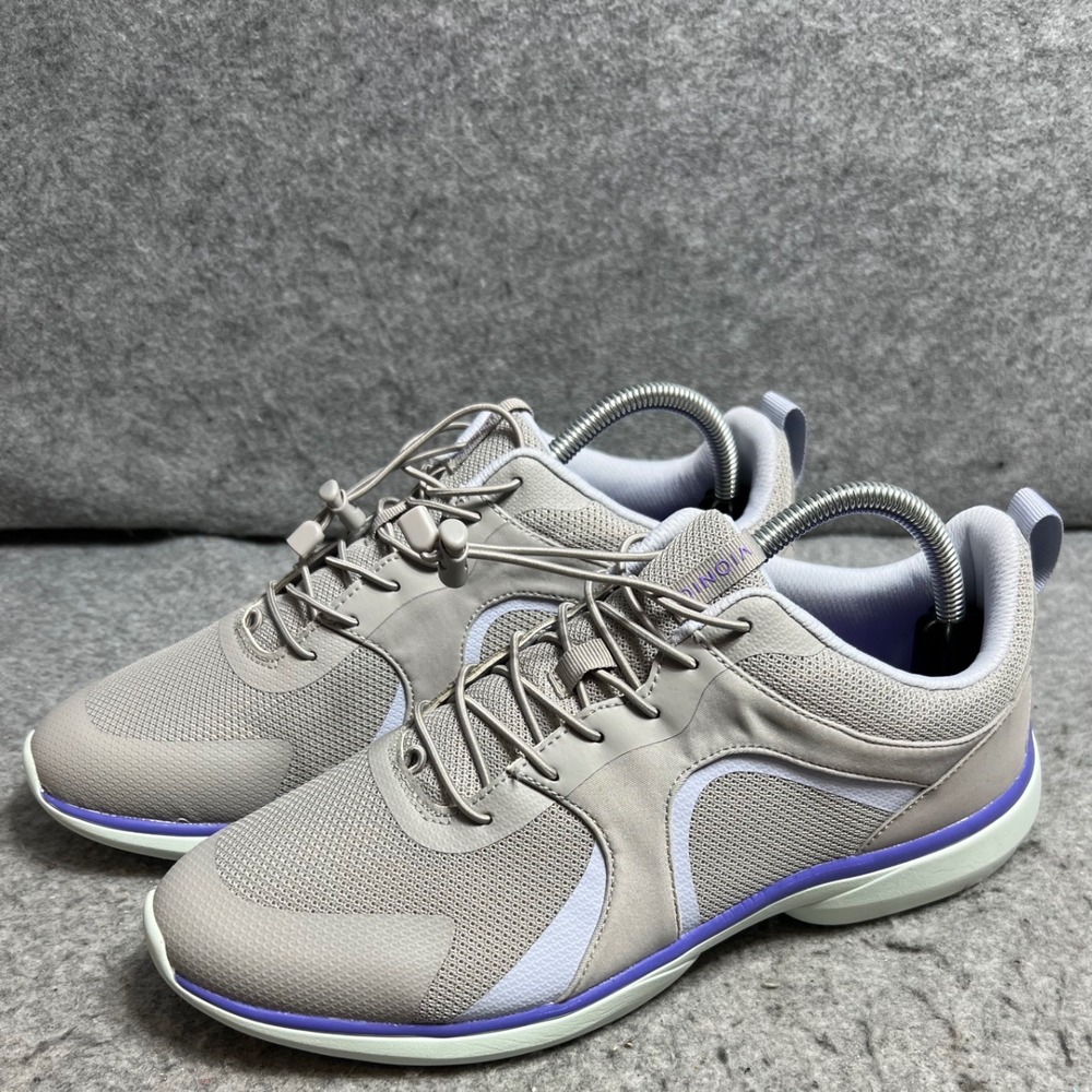 Vionic Miles Active Sneaker Grey Bungee Lace Comfort Walking Sneakers Women 10